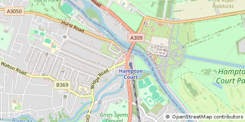 Map of East Molesey, Surrey