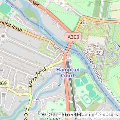 Map of East Molesey, Surrey