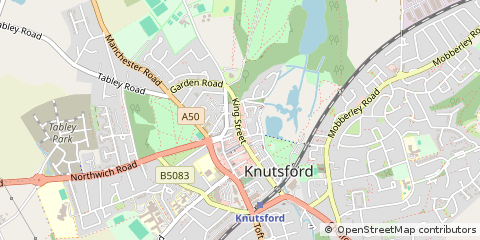 Map of Knutsford, Cheshire
