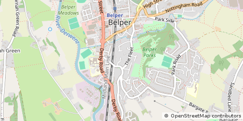 Map of Belper, Derbyshire