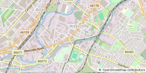 Map of Sheffield, South Yorkshire