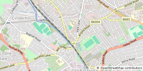 Map of Nottingham, Nottinghamshire