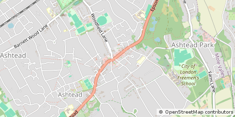 Map of Ashtead, Surrey