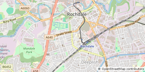 Map of Rochdale, Lancashire