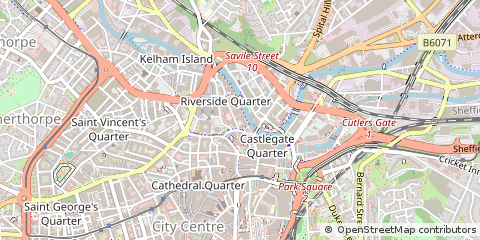 Map of Sheffield, South Yorkshire
