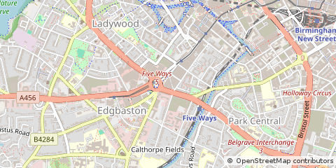 Map of Birmingham, West Midlands