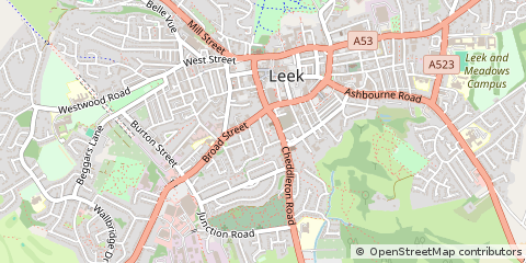 Map of Leek, Staffordshire