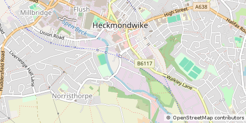 Map of Heckmondwike, West Yorkshire