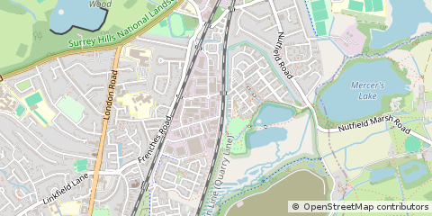 Map of Redhill,, Surrey.