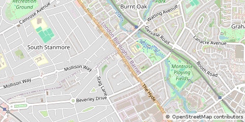 Map of Edgware, Middlesex
