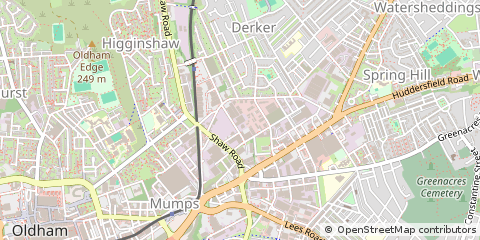 Map of Oldham, Greater Manchester
