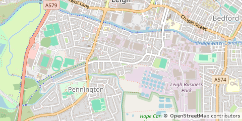 Map of Leigh, Greater Manchester