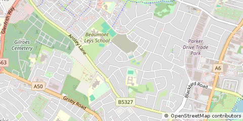 Map of Leicester, Leicestershire