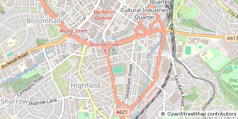 Map of Sheffield, South Yorkshire
