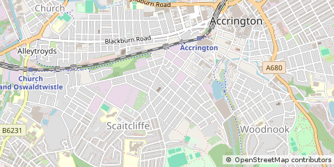 Map of Accrington, Lancashire