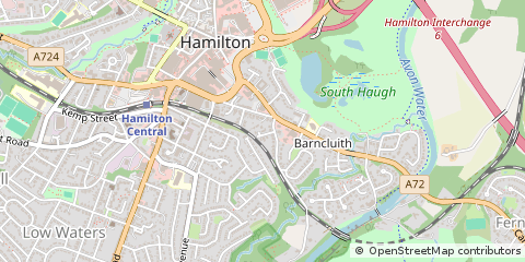Map of Hamilton, Lanarkshire