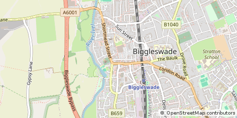 Map of Biggleswade, Bedfordshire