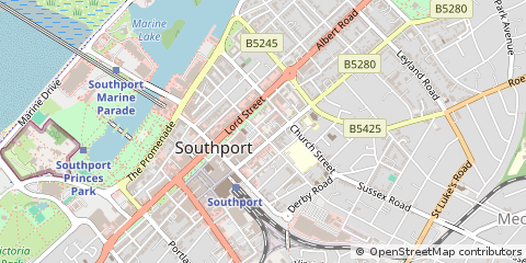 Map of Southport, Merseyside