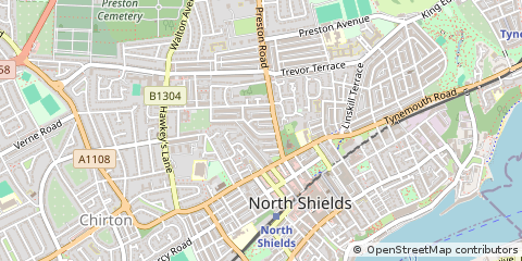 Map of North Shields, Tyne and Wear