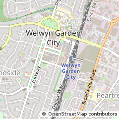 Map of Welwyn Garden City, Hertfordshire