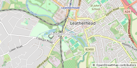 Map of Leatherhead, Surrey