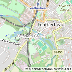 Map of Leatherhead, Surrey
