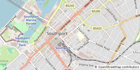 Map of Southport, Merseyside