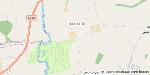 Map of Uttoxeter, Staffordshire