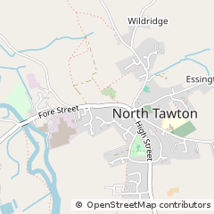 Map of North Tawton, Devon