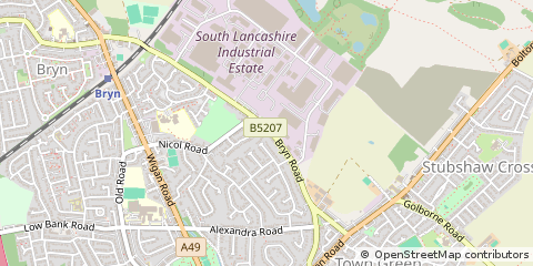 Map of Wigan, Lancashire