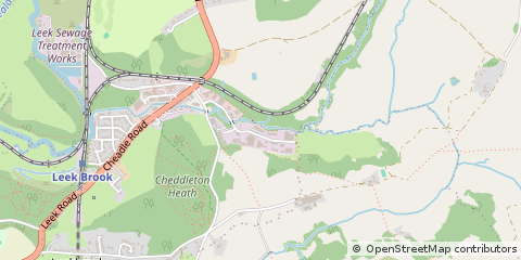 Map of Leek, Staffordshire