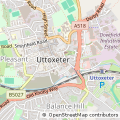 Map of Uttoxeter, Staffordshire