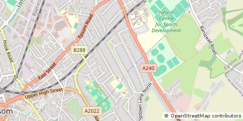 Map of Epsom, Surrey