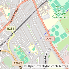 Map of Epsom, Surrey