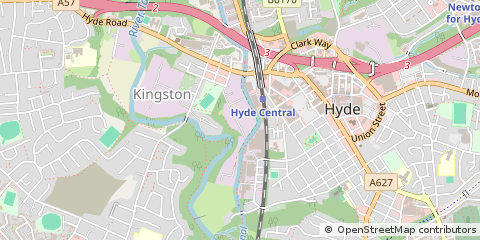 Map of Hyde, Cheshire
