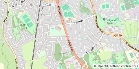 Map of Cheadle, Cheshire