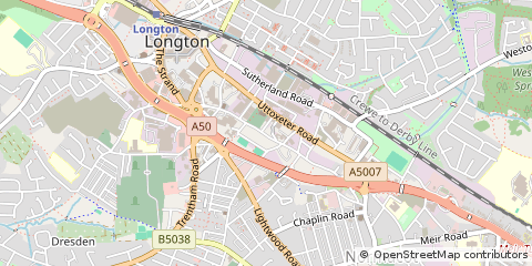 Map of Stoke on Trent, Staffordshire