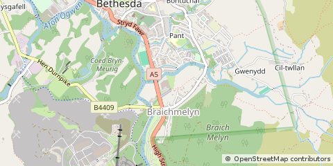 Map of Bangor, Gwynedd