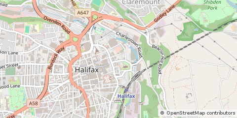 Map of Halifax, West Yorkshire