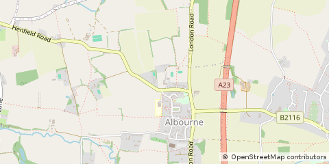 Map of Albourne, West Sussex