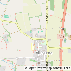 Map of Albourne, West Sussex