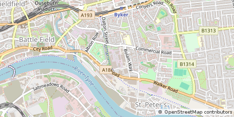 Map of Newcastle Upon Tyne, Tyne & Wear