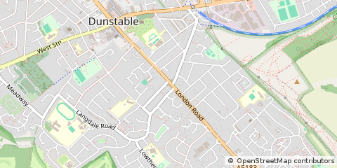 Map of Dunstable, Bedfordshire
