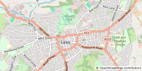 Map of Leek, Staffordshire