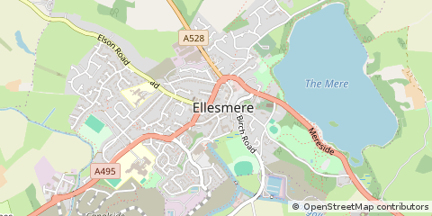 Map of Ellesmere, Shropshire