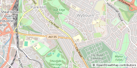 Map of Sheffield, South Yorkshire