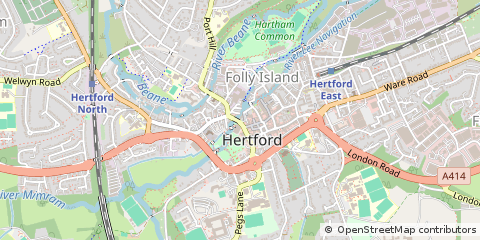 Map of Hertford, Hertfordshire