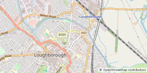Map of Loughborough, Leicestershire