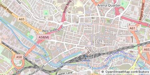 Map of Leeds, West Yorkshire