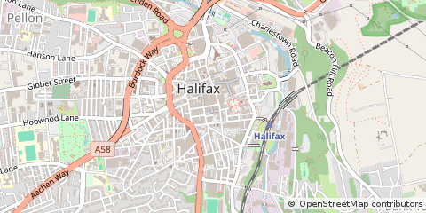 Map of Halifax, West Yorkshire